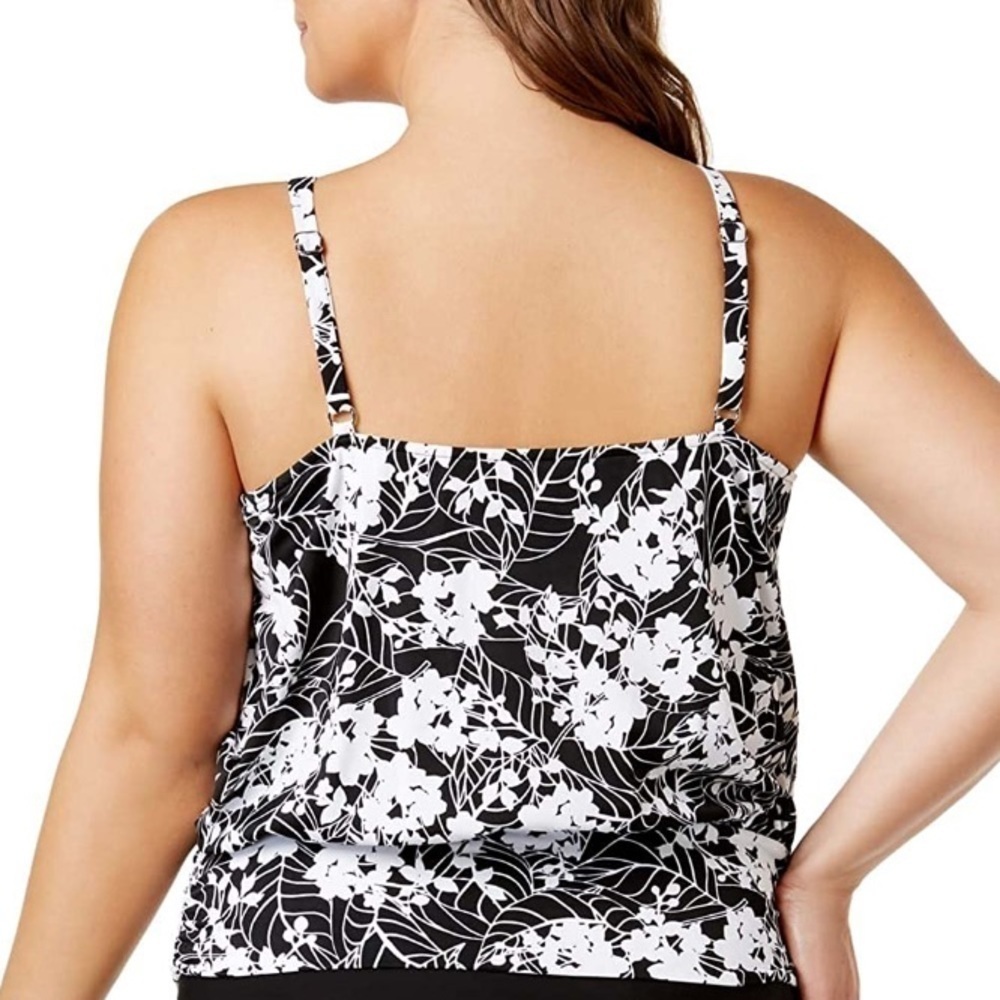 SWIM Solutions Floral Tankini Swim Top - Picture 2 of 5